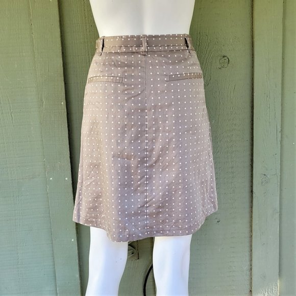 NWT THE LIMITED Taupe Polka Dot Cotton Skirt 0 - Picture 3 of 4